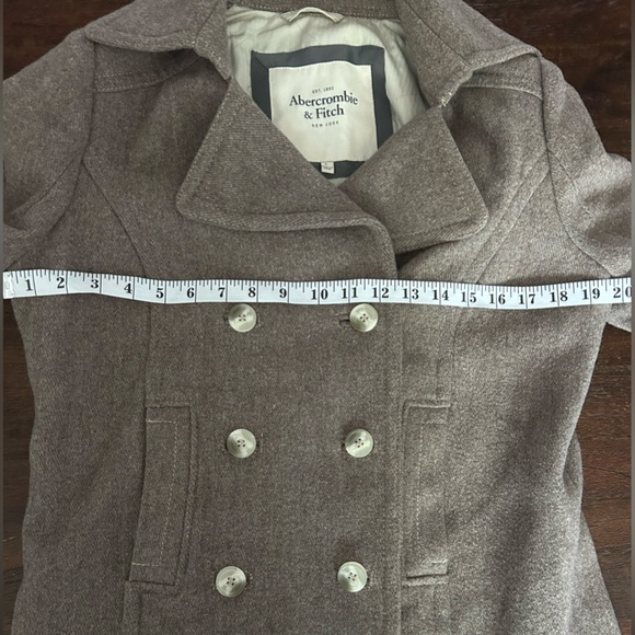 Abercrombie & Fitch Chic collar double breasted wool blend coat size L - Picture 11 of 16